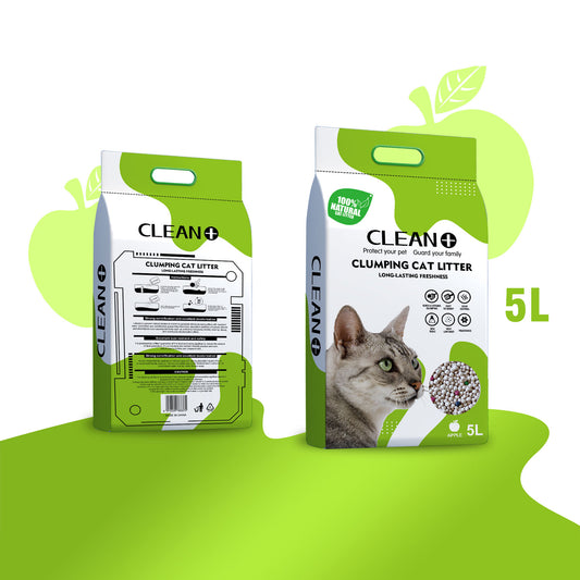 Clean + : Clumping Cat Litter : 5L : Apple