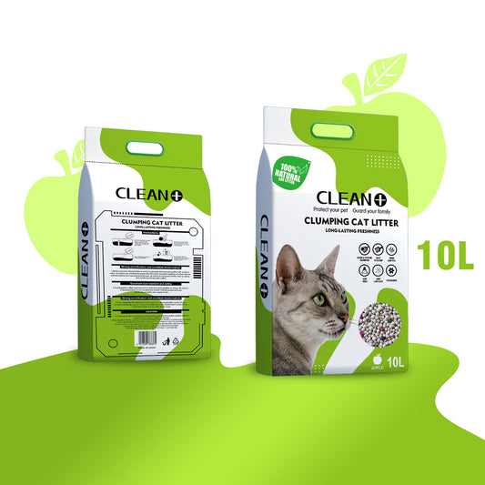 Clean + : Clumping Cat Litter : 10L : Apple